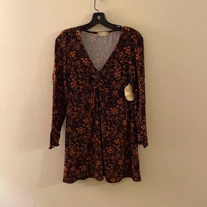 Altar’d State Orange Floral Mini Dress